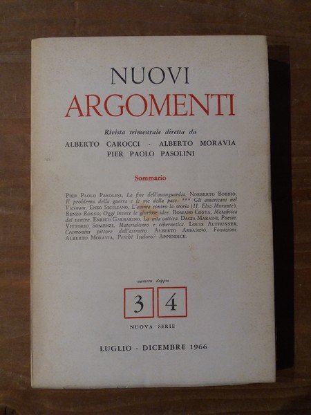 Nuovi Argomenti - Nuova serie N.3-4 Luglio-Dicembre 1966