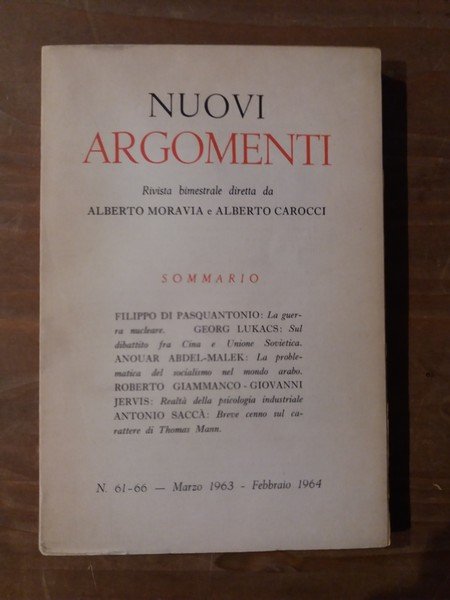 Nuovi Argomenti - N.61-66 Marzo1963 Febbraio 1964