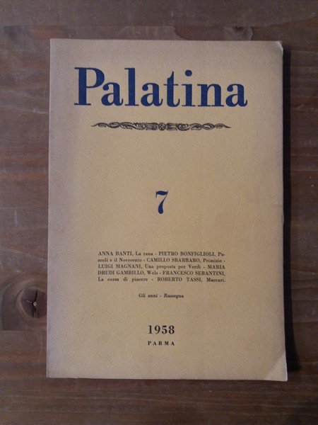 Palatina Rivista trimestrale di lettere e arti - Anno II …