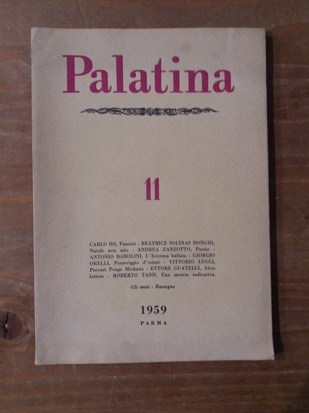 Palatina Rivista trimestrale di lettere e arti - Anno III …