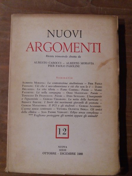 Nuovi Argomenti - Nuova serie N.12 Ottobre-Dicembre 1968