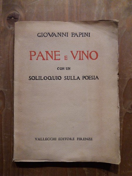 Pane e vino Con un soliloquio sulla poesia