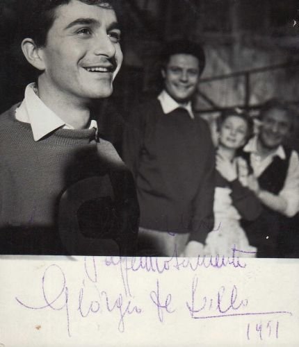 Fotografia con dedica e firma autografe.