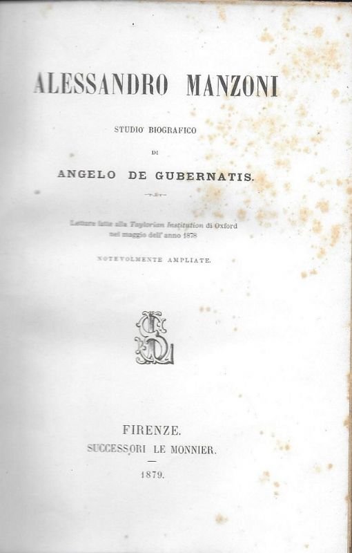Alessandro Manzoni, studio biografico.