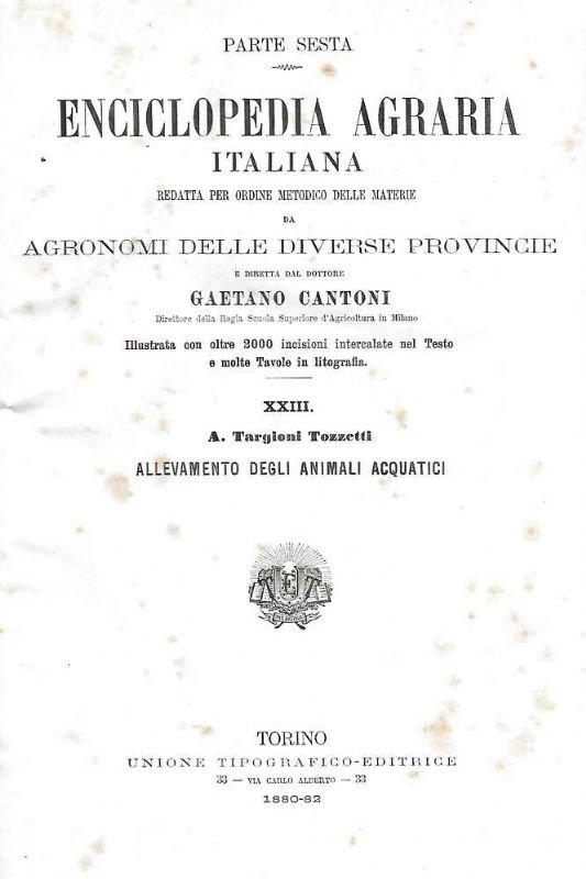 Allevamento degli animali acquatici. (Parte a se state tratta dalla …