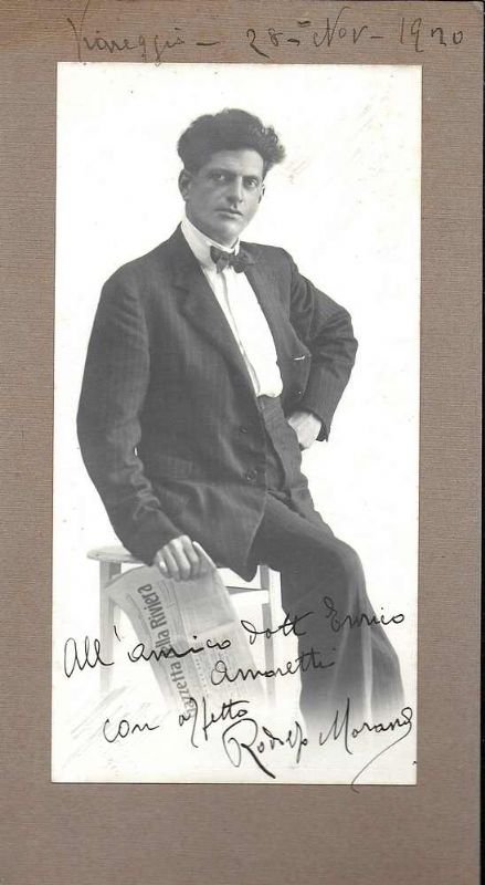 Bella fotografia dedicata autografa da Rodolfo Morandi, FOto a figura … | Immagine principale