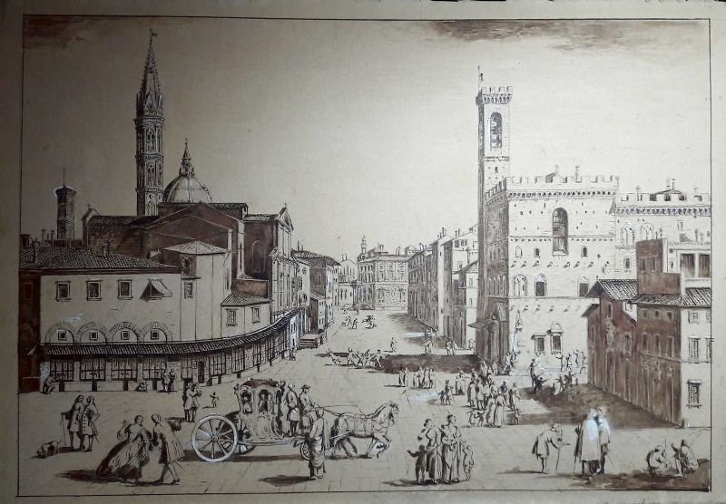 Bellissimo e dettagliato dipinto a seppia.