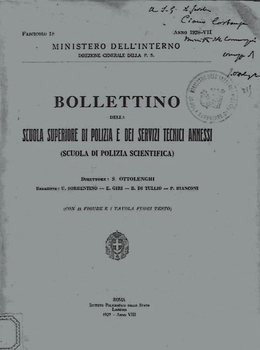 Bollettino della Scuola Superiore di Polizia e dei Servizi Tecnici …