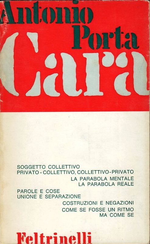 Cara. Poesie 1965-1968.