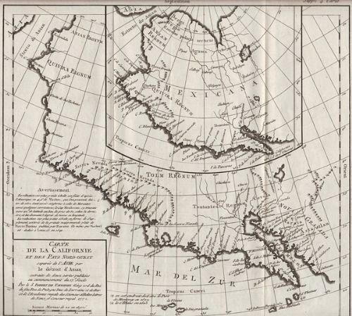 Carte de la Californie et des Pays Nord-ouest séparés de …