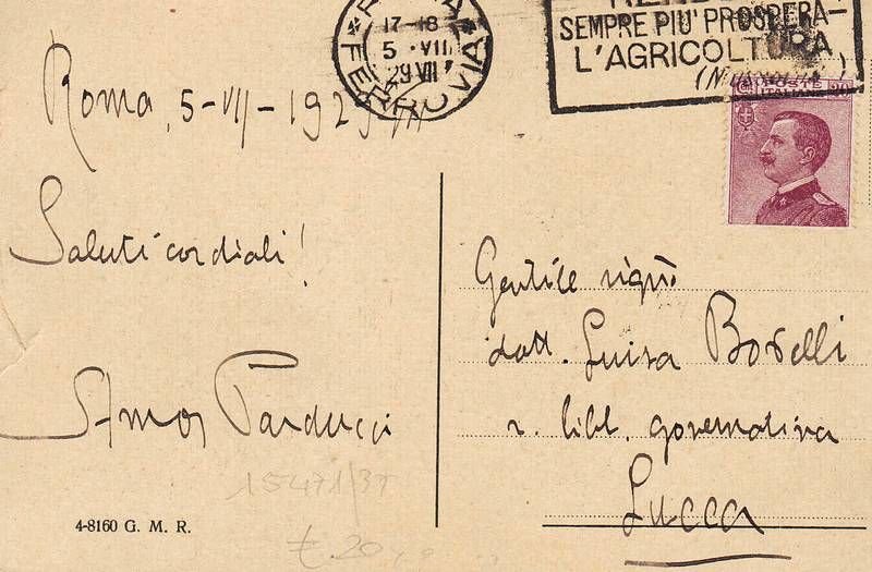 Cartolina autografa firmata.