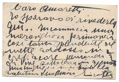 Cartolina postale viaggiata autografa e firmata da Enrico Pea e …