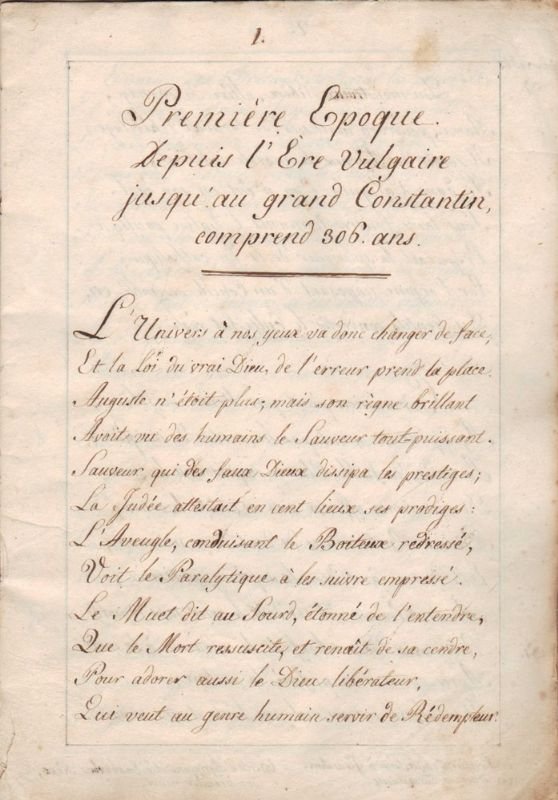 [Cronologia in versi francesi].