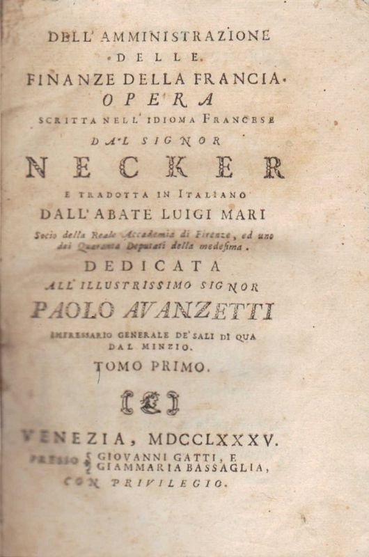 Dell' amministrazione delle finanze della Francia. Opera scritta nell'idioma Francese … | Immagine principale