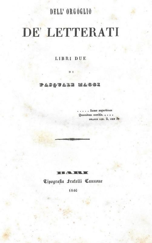 Dell'orgoglio de' letterati. Libri due. | Immagine principale