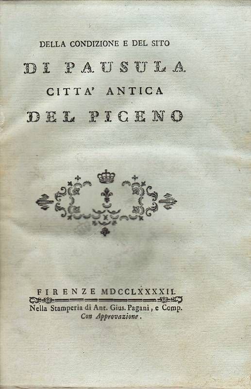 Della condizione e del sito di Pausula, città antica del …