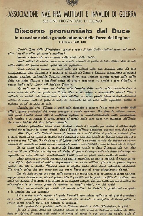 Discorso pronunciato dal Duce in occasione della grande adunanza delle …