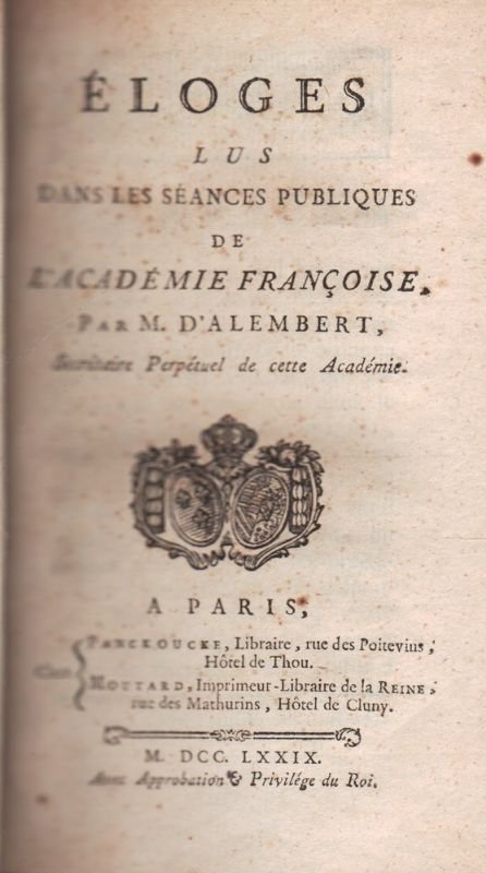 Éloges lus dans les séances publiques de l'Académie Françoise.