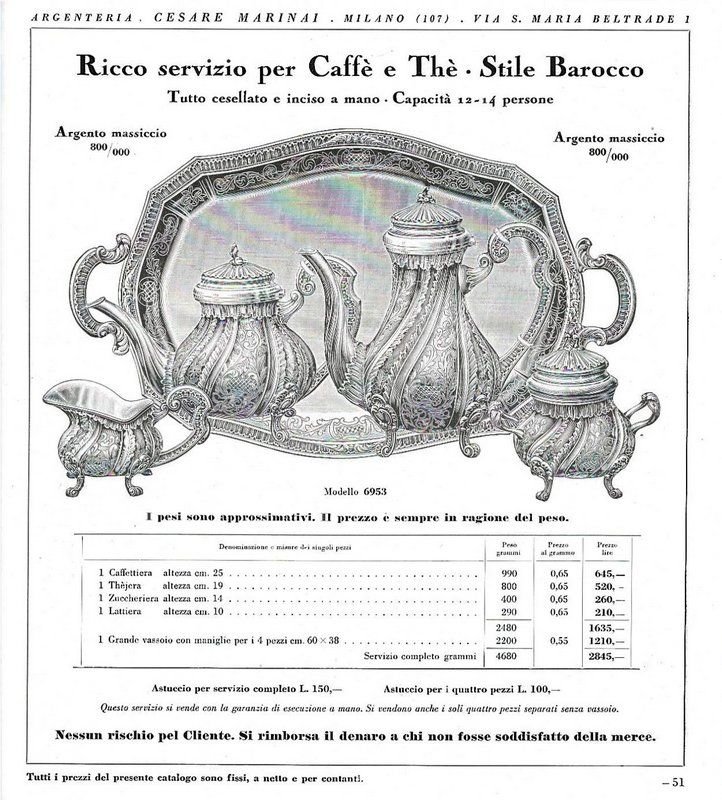 Fabbrica Argenteria da regalo, fondata nel 1908. Argenteria, Oreficeria, Gioielleria.
