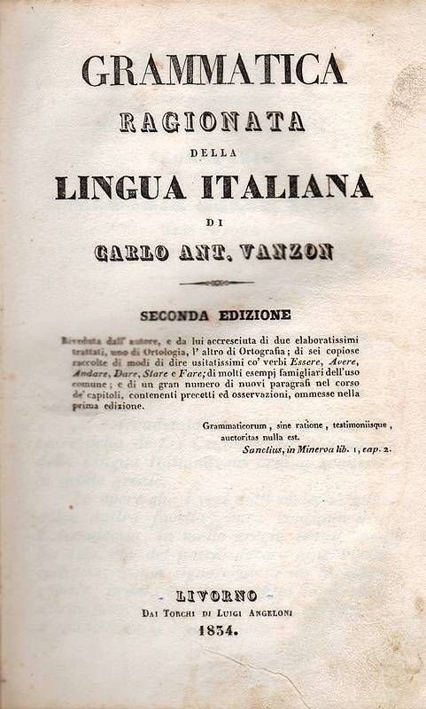 Grammatica ragionata della lingua italiana.