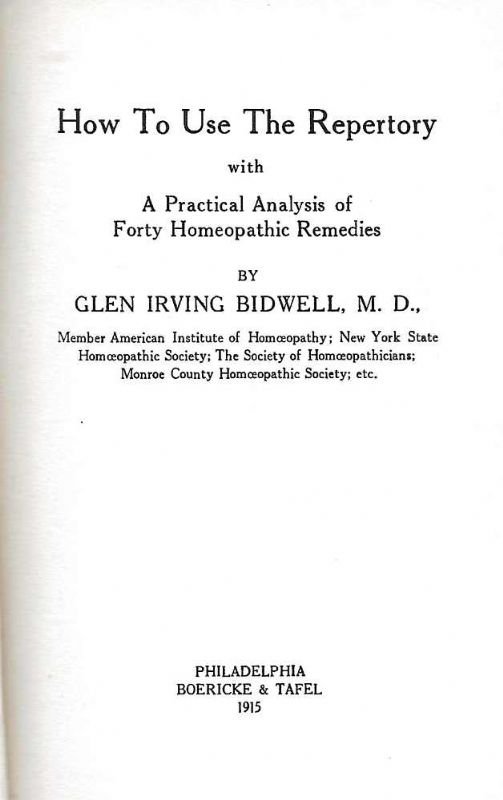 How To Use The Repertory with A Practical Analysis of …