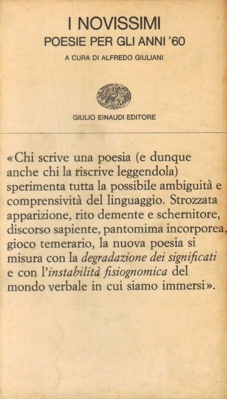 I novissimi. Poesie per gli anni '60. A cura di … | Immagine principale