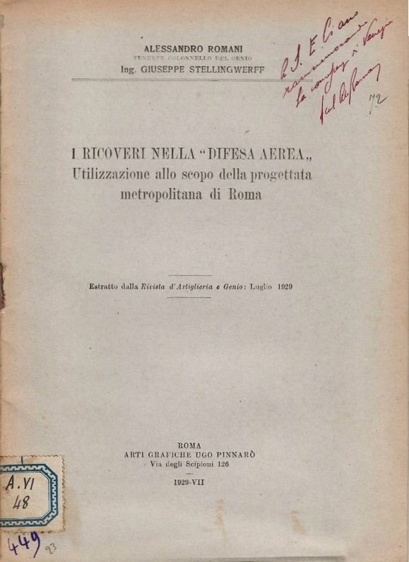 I ricoveri nella 'Difesa aerea'. Utilizzazione allo scopo della progettata …