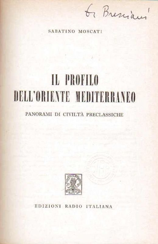 Il profilo dell'Oriente Mediterraneo.