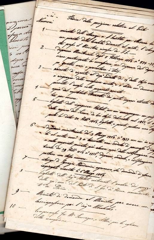 Insieme di missive originali riguardanti i permessi, i materiali e …