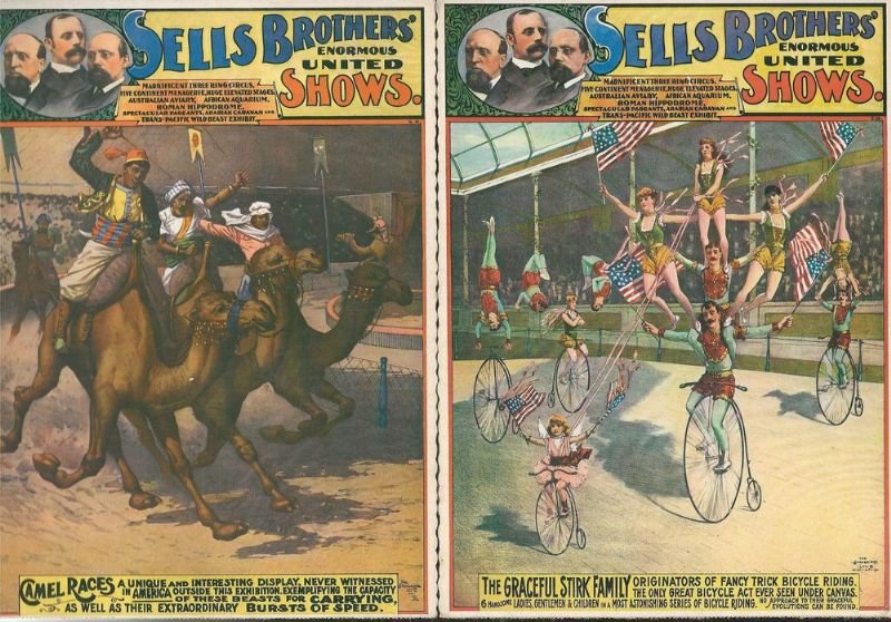 Insime di 7 grandi cartoline postali americane di pubblicità dei …