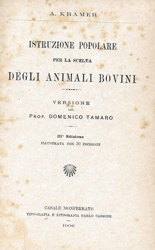 Istruzione popolare per la scelta degli animali bovini.