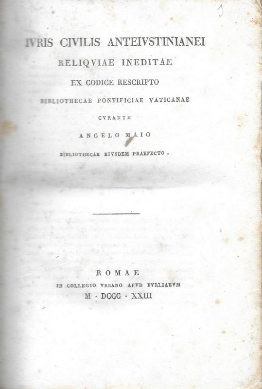 Iuris Civilis Anteiustinianei - Relquiae ineditae ex codice rescripto- Biblioteca …