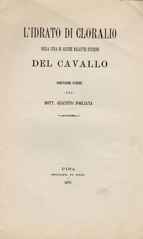 L'idrato di cloralio nella cura di alcune malattie esterne del …
