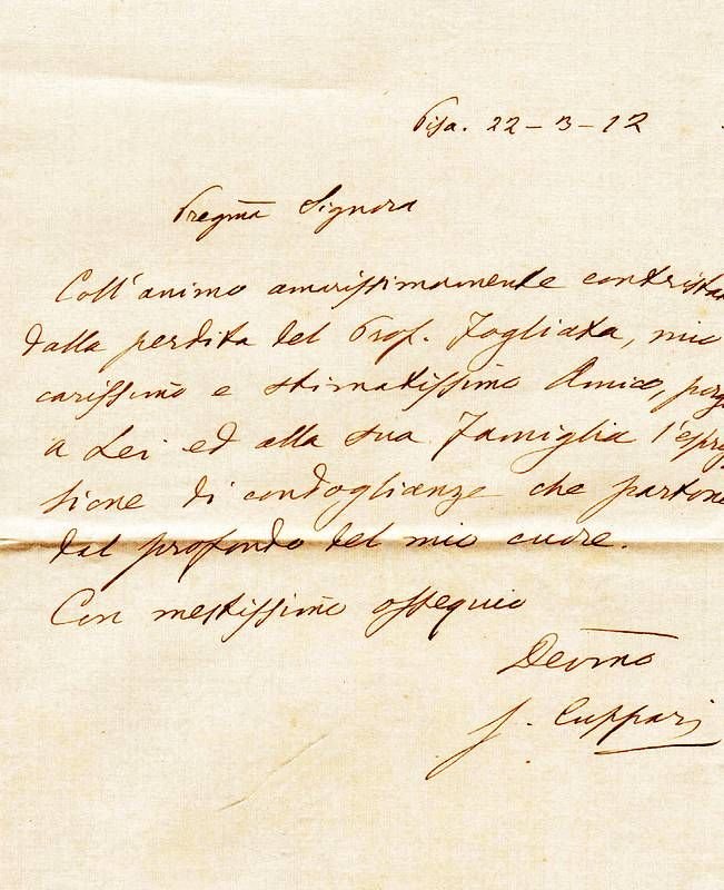 Lettera autografa firmata.