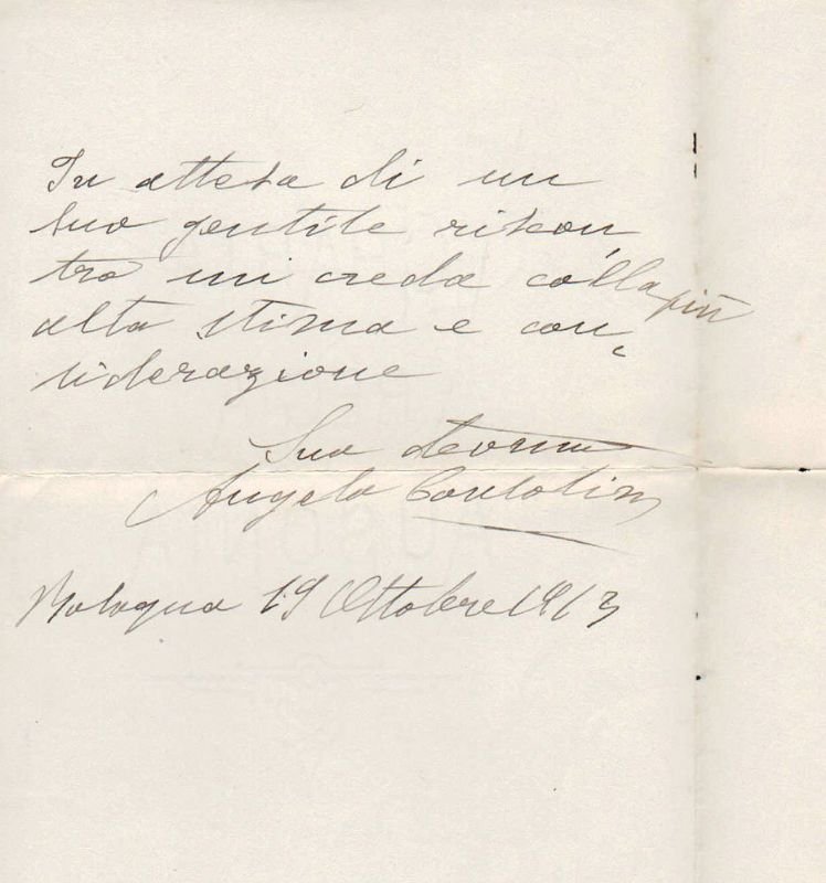 Lettera autografa firmata.
