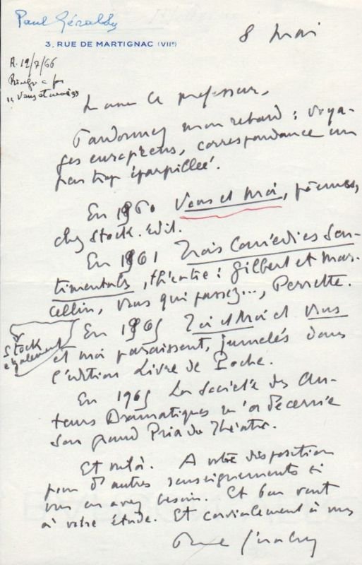 Lettera autografa firmata. | Immagine principale