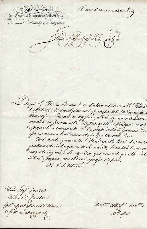 Lettera firmata.