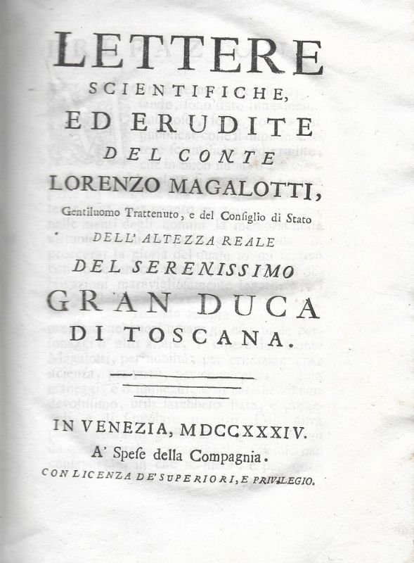 Lettere scientifiche, ed erudite.