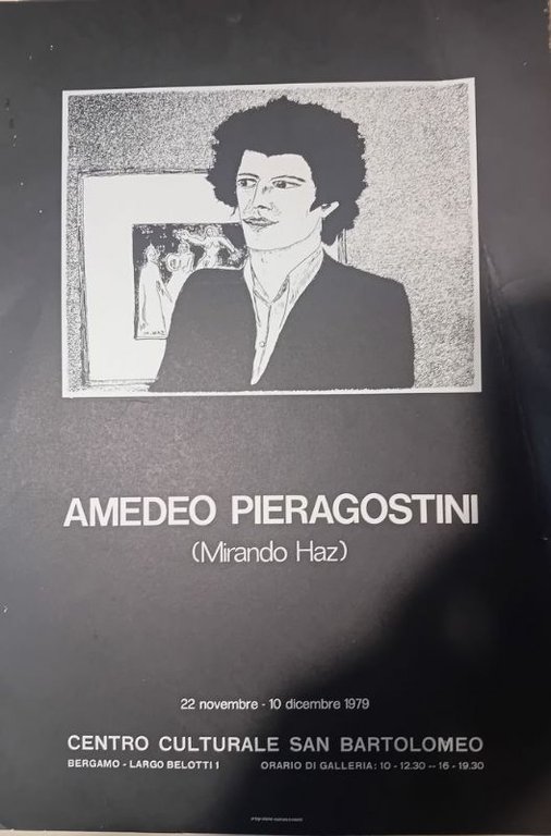 Locandina per mostra:- Centro Culturale San Bartolomeo - Bergamo 22 nov.- 10 Dic. 1979.