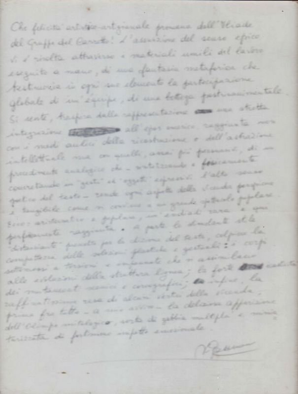 Lungo manoscritto autografo firmato.