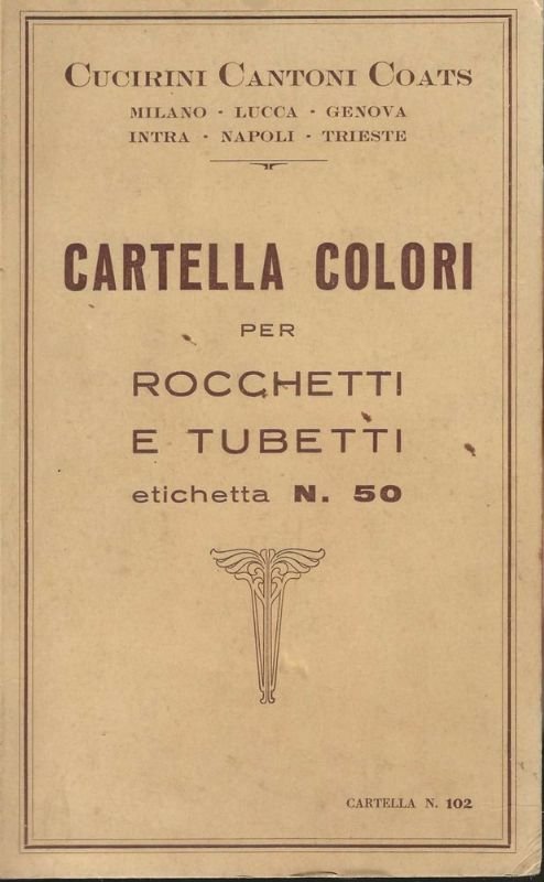 Milano-Lucca-Genova-Intra-Napoli-Trieste. Cartella per rocchetti e tubetti. | Immagine principale