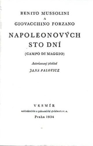 Napoleonovych sto dni. (Campo di Maggio). Autorisovany preklad Iana Palovice.