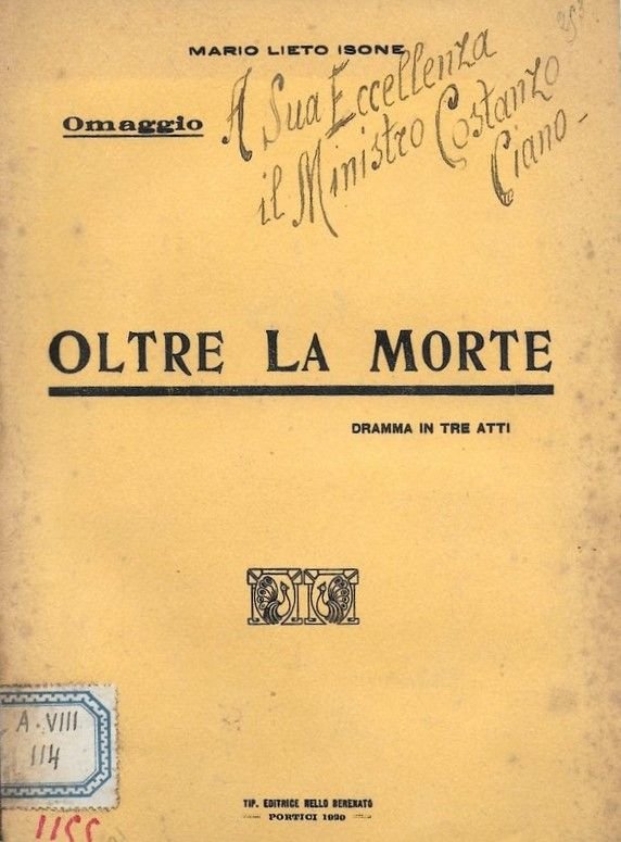 Oltre la morte. Dramma in tre atti. | Immagine principale