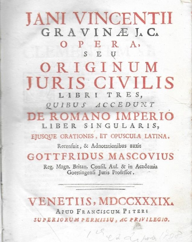 Opera seu originum Juris Civilis, libri tres quibus accedunt de …