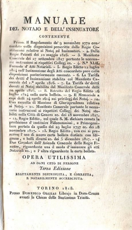 Opera utilissima ad ogni ceto di persone, terza edizione esattamente …