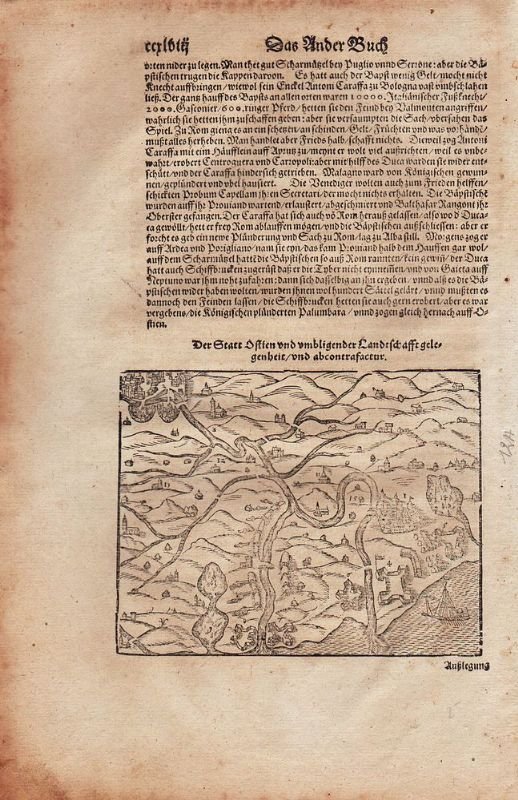 Ostia antica (Versione tedesca) Da Cosmographia Universalis.