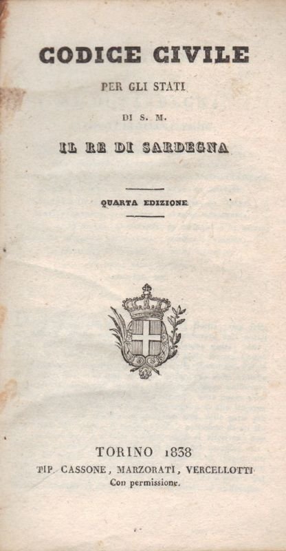 Per gli Stati di S. M. il Re di Sardegna. …