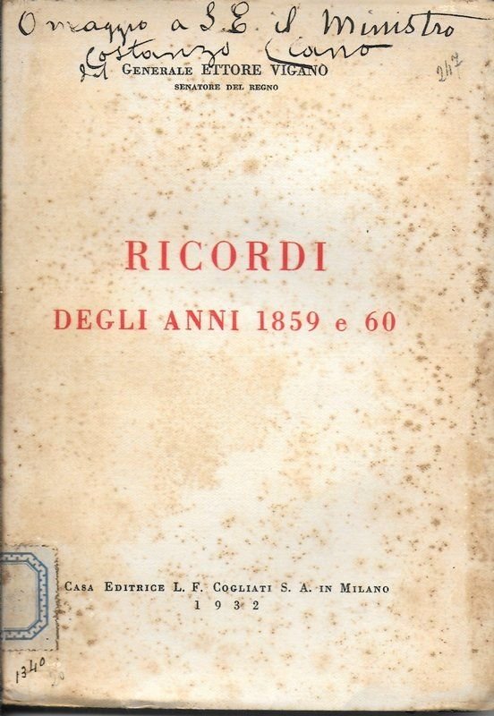 Ricordi degli anni 859 e 60.