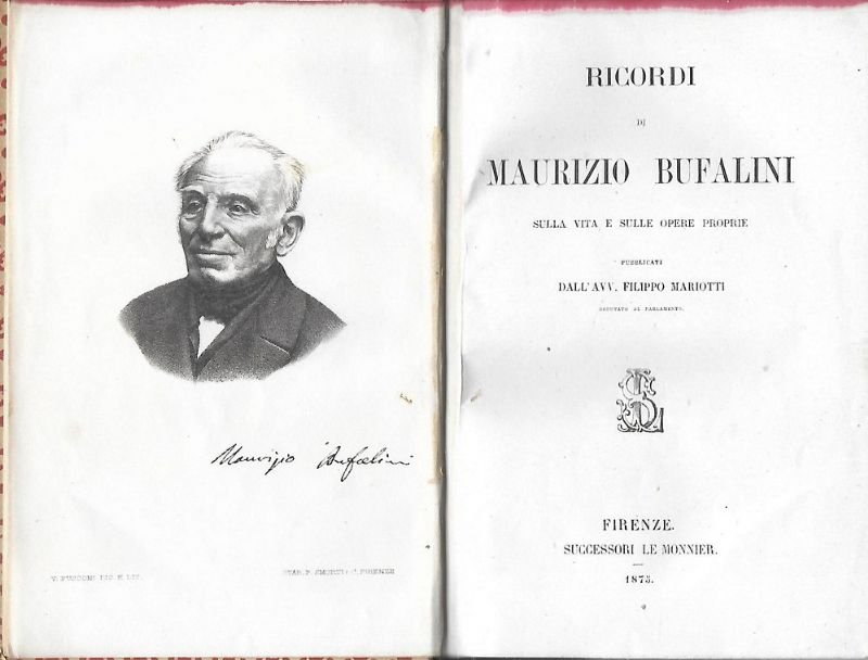 Ricordi di Maurizio Bufalini, sulla sua vita e sulle sue …