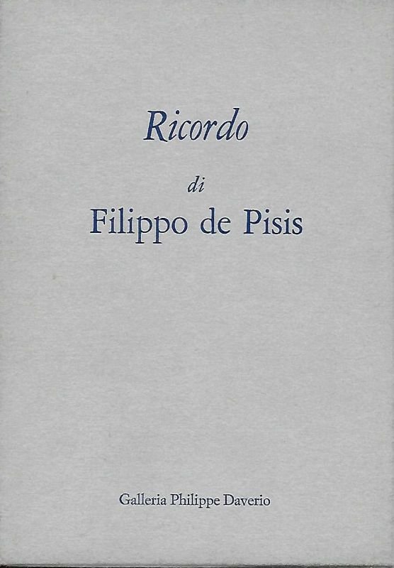 Ricordo di Filippo de Pisis. | Immagine principale